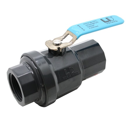 1-1/4 Inch Threaded X Threaded PVC Ball Valve With Stainless St